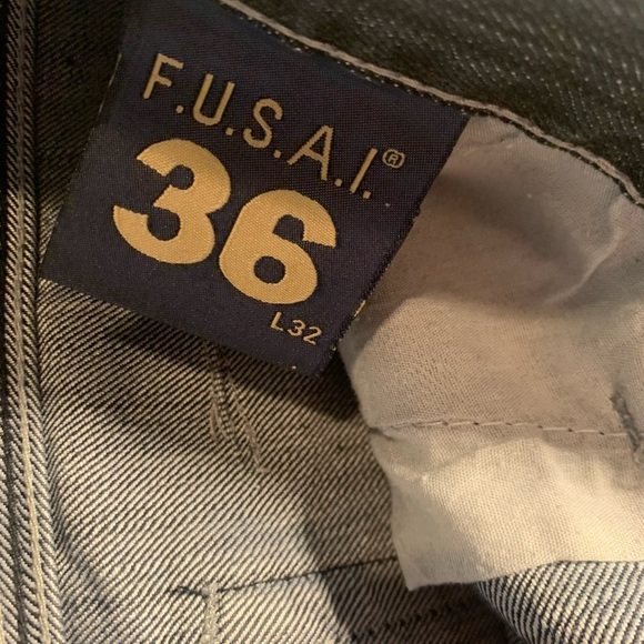 Mens F.U.S.A.I. 36x32  Vintage Y2k Grunge Skater Embroidered Pocket‎ Blue Jeans - Picture 3 of 4